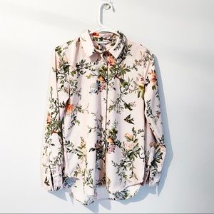 Floral print button down shirt